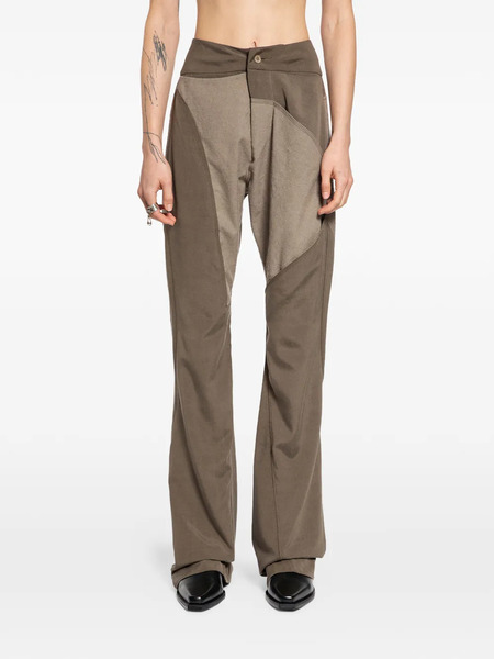 Yehuafan Panelled Trousers - Green 