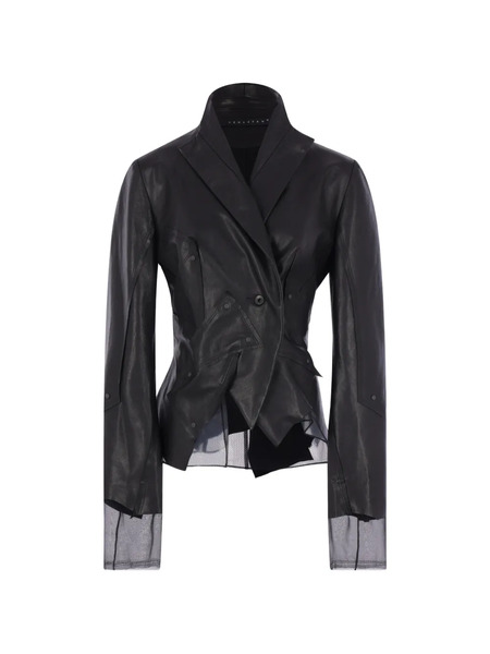  Yehuafan Tulle-panelled Blazer - Black 
