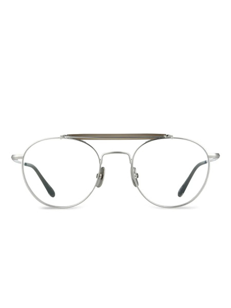  Yellows Plus Round Top Bar Travis Glasses - Silver 