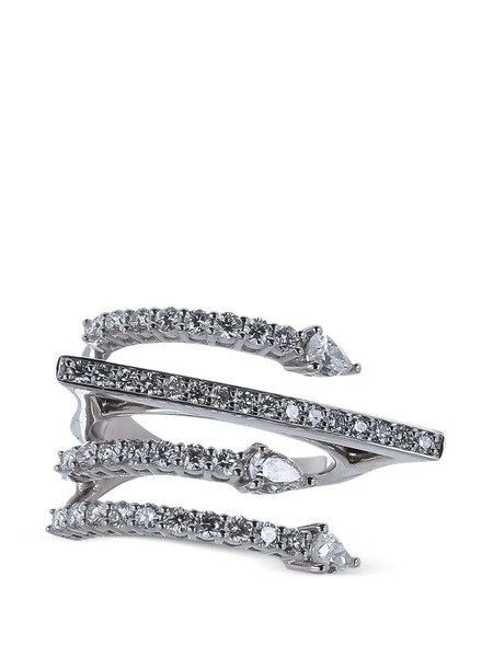  Yeprem Four Line Diamond Ring - Silver 