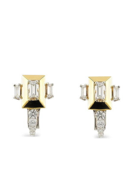  Yeprem 18k Yellow And White Gold Strada Diamond Earrings 
