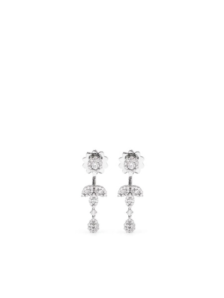  Yeprem 18kt White Gold Diamond Drop Earrings - Silver 