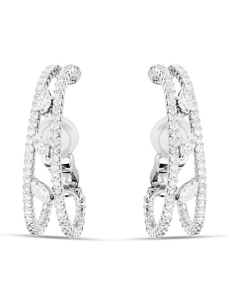  Yeprem 18kt White Gold Diamond Inside Hoop Earrings 