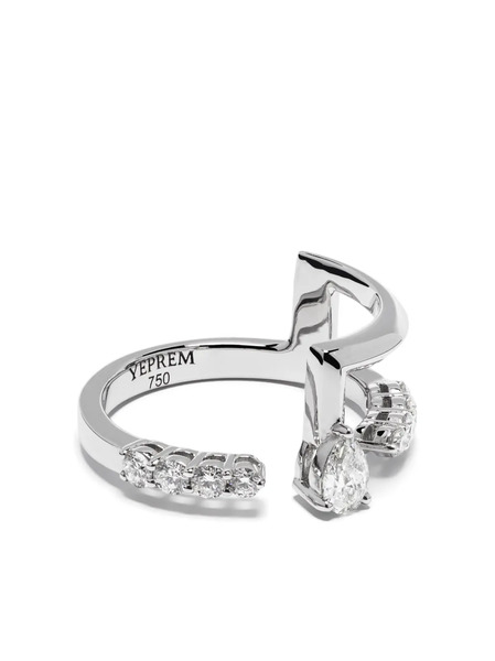  Yeprem 18kt White Gold Y-not Diamond Ring - Silver 