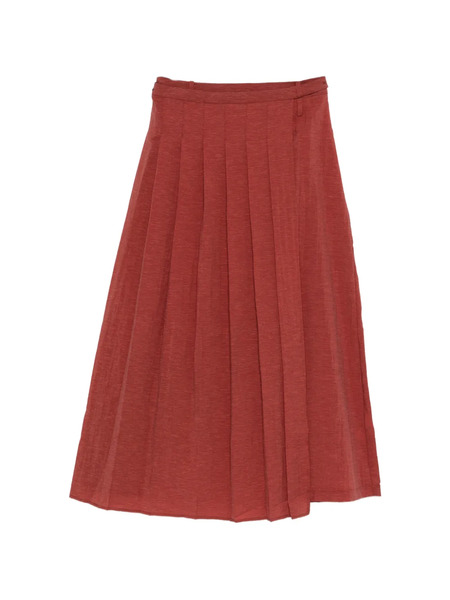  Yerse Pleated Midi Skirt - Red 