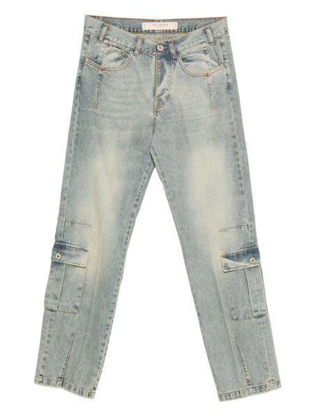  Yes London Whiskering-effect Cargo Jeans - Blue 