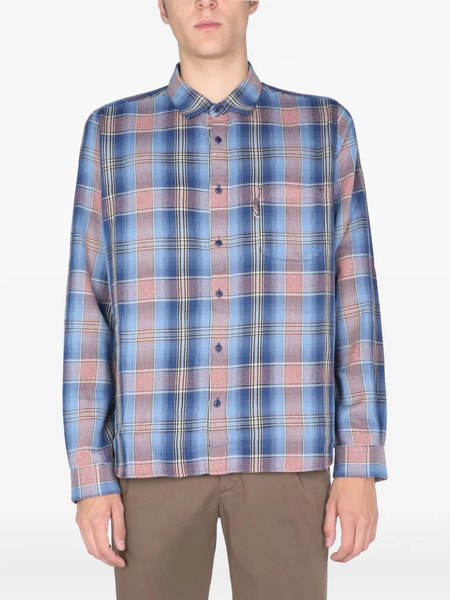  Ymc Checked-pattern Pocket Shirt - Blue 