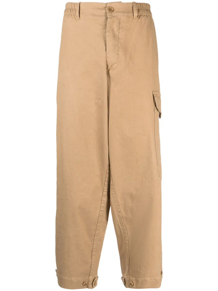  Ymc Elasticated-waist Cropped Trousers - Brown 