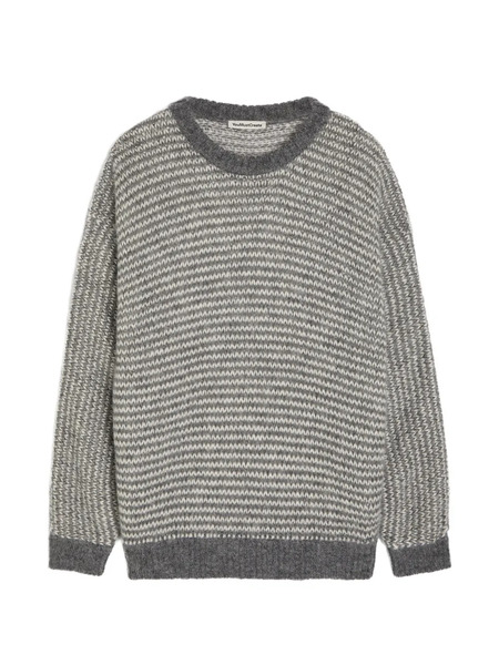  Ymc Striped Crew-neck Sweater - Grey 