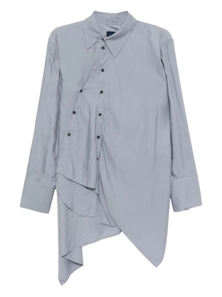  Yohji Yamamoto Asymmetric Draped Shirt - Blue 