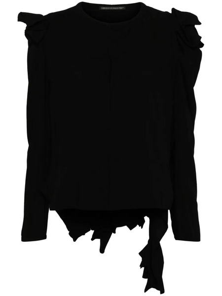  Yohji Yamamoto Asymmetric Long-sleeve Top - Black 