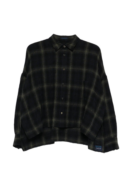  Yohji Yamamoto Checked Collared Shirt - Blue 