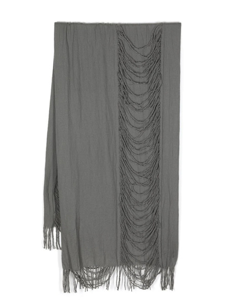  Yohji Yamamoto Distressed-finish Wool Scarf - Grey 