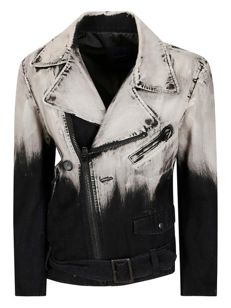  Yohji Yamamoto Ombré Biker Jacket - Black 