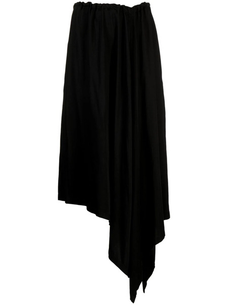  Yohji Yamamoto Satin Drawstring Sarrouel Trousers - Black 