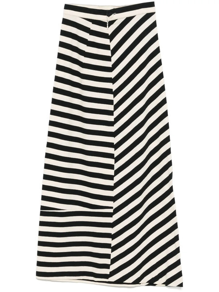  Yohji Yamamoto Striped Maxi Skirt - Neutrals 