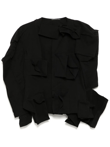  Yohji Yamamoto Twill Draped-sleeves Jacket - Black 
