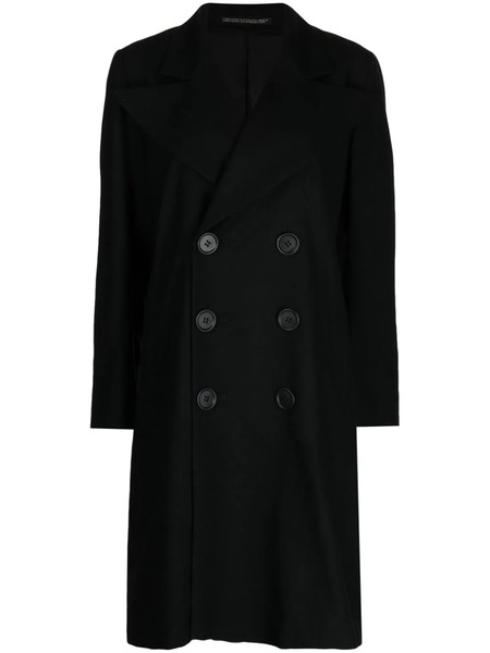  Yohji Yamamoto Wool Double-breasted Coat - Black 