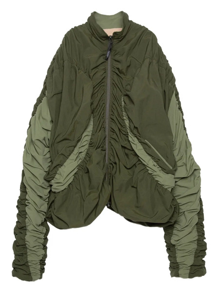  Yoshiokubo Gathered-sleeve Bomber Jacket - Green 