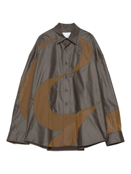  Yoshiokubo Slalom Abstract-panel Shirt - Green 