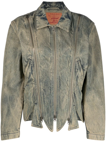  Y/project Detachable-sleeve Denim Jacket - Blue 