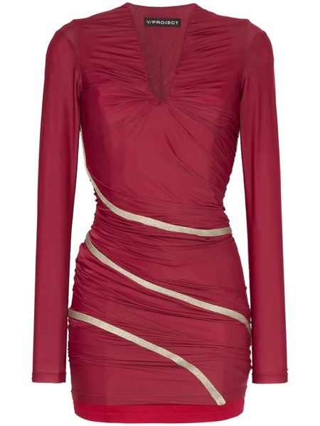  Y/project Fitted Draped Maxi Dress - Red 