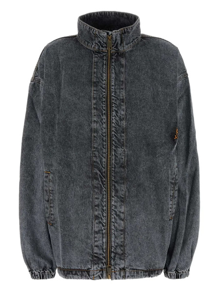  Y/project Funnel-neck Denim Jacket - Grey 