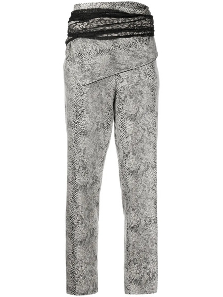  Y/project High-waisted Python-effect Trousers - Black 