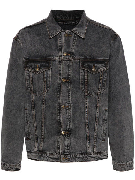  Y/project Logo-patch Denim Jacket - Grey 