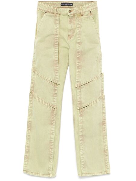  Y/project Panelled Straight Jeans - Green 
