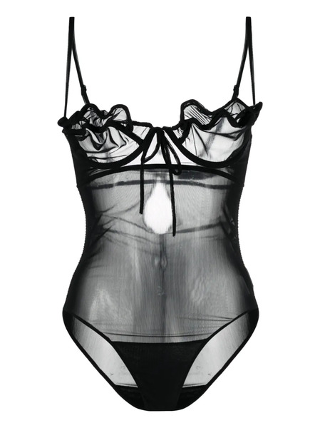  Y/project Sheer-construction Underwired Bodysuit - Black 