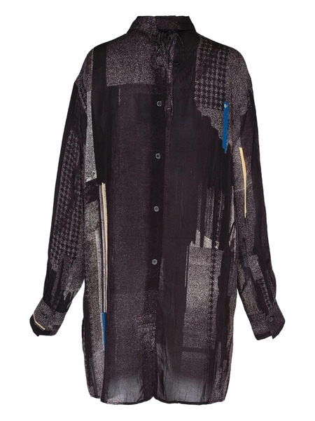  Y's Abstract-print Shirt - Black 