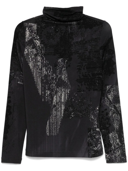  Y's Abstract-print Top - Black 