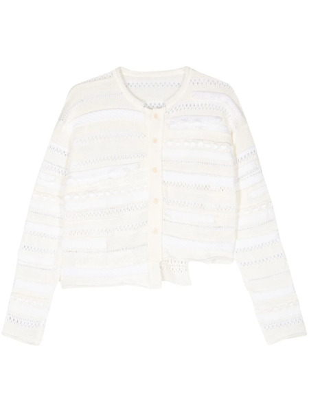  Y's Asymmetric Hem Knitted Cardigan - Neutrals 