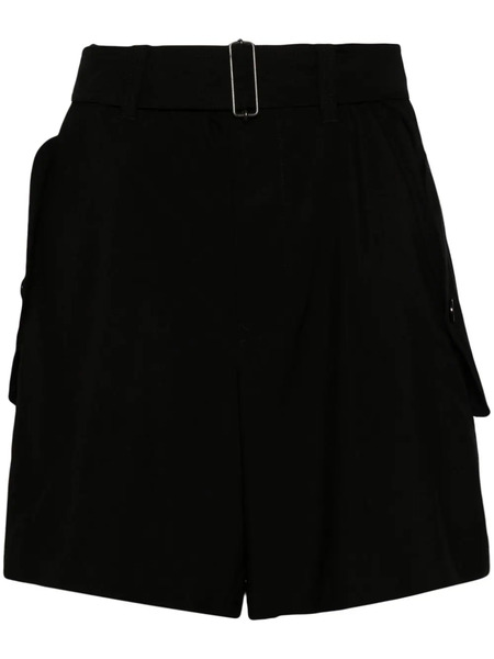 Y's Belted High-waisted Shorts - Black 
