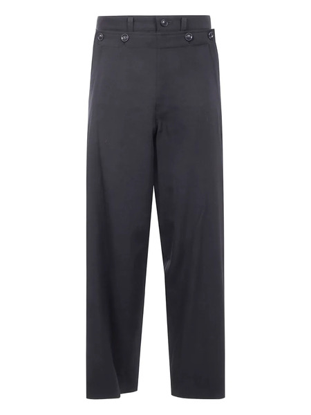  Y's Button-fastening Wool Trousers - Black 