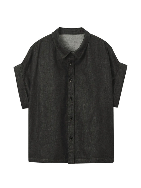  Y's Buttoned Denim Shirt - Grey 