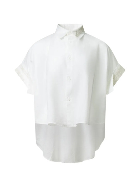  Y's Collared Embroidered Shirt - White 
