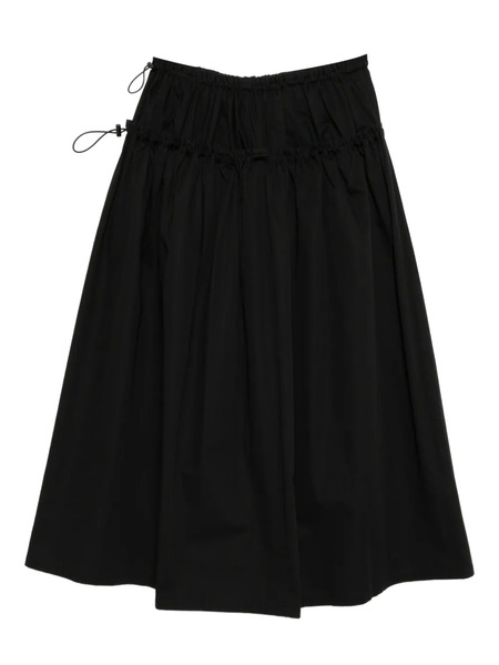  Y's Drawstring Cotton Skirt - Black 