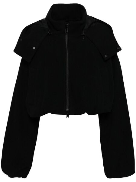  Y's Mock Neck Cropped Jacket - Black 