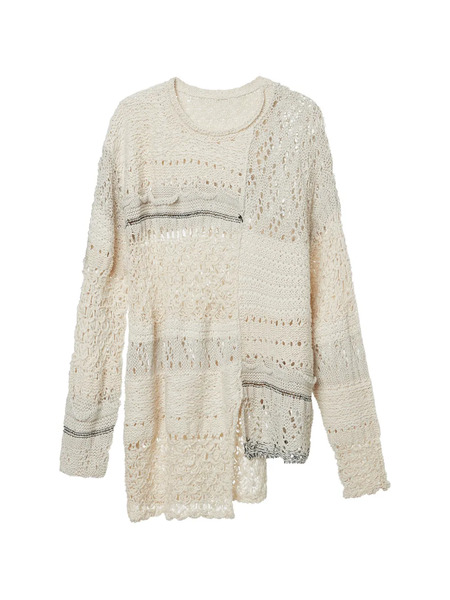  Y's Openwork-knit Sweater - Neutrals 