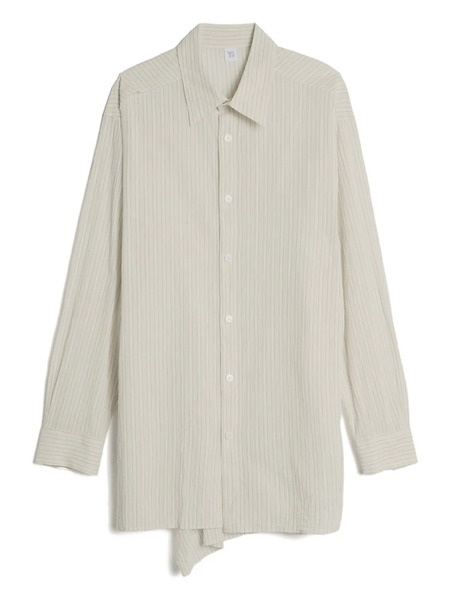  Y's Pinstripe Asymmetrical Shirt - Neutrals 