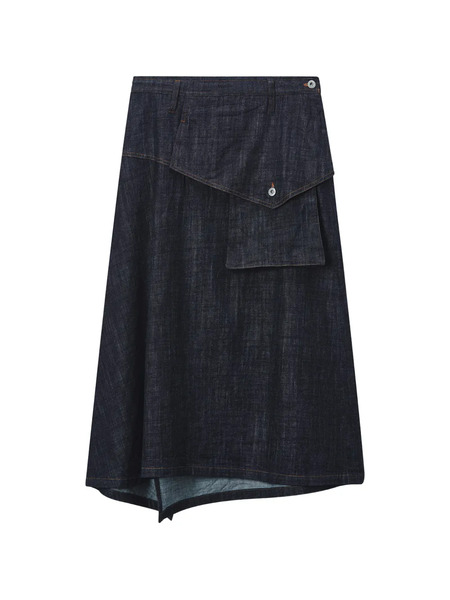  Y's Pocket Denim Skirt - Blue 