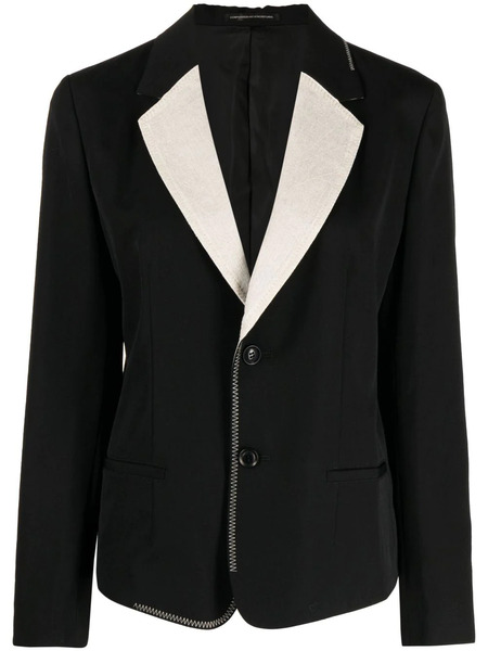  Y's Single-breasted Wool Blazer - Black 