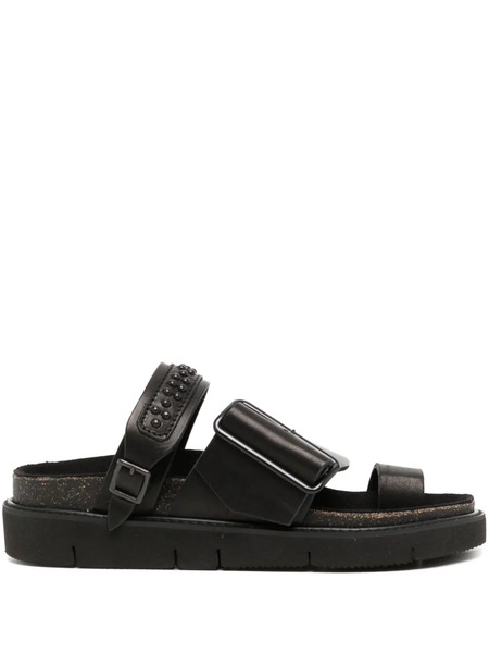 Y's Tanned Stud-embellished Sandals - Black 