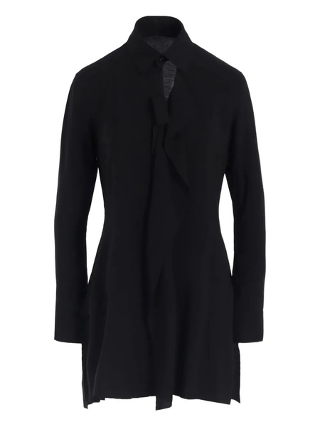  Y's Tie-neck Blouse - Black 