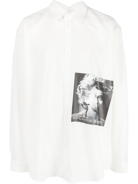  Yuiki Shimoji Lady-print Shirt Jacket - White 