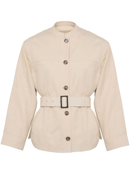  Yves Salomon Belted Jacket - Brown 