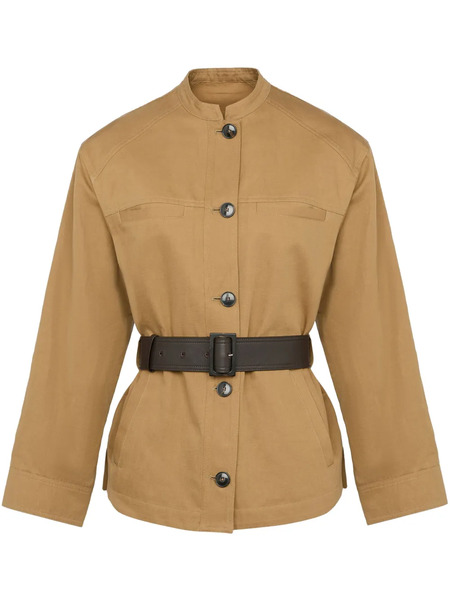  Yves Salomon Belted Jacket - Brown 