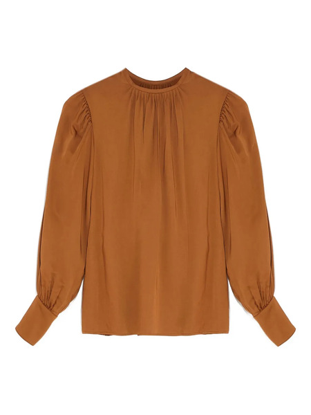  Yves Salomon Button-embellishment Blouse - Brown 
